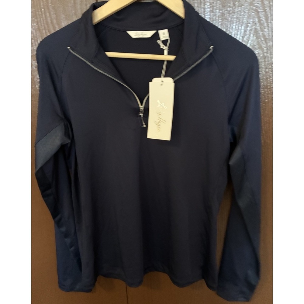 Lady Hagen Sz L Blue Golf Shirt 1/4 Zip Pullover Long Sleeve UPF 50 NWT